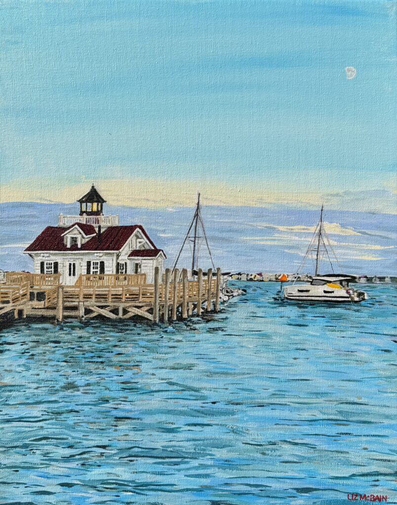 Canvas of Manteo waterfront by Liz McBain